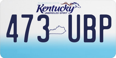 KY license plate 473UBP