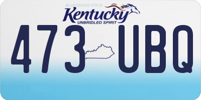 KY license plate 473UBQ