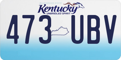 KY license plate 473UBV