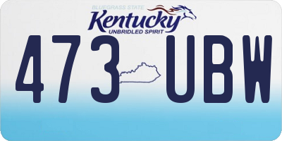 KY license plate 473UBW