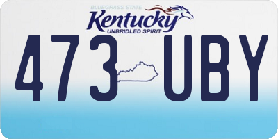 KY license plate 473UBY