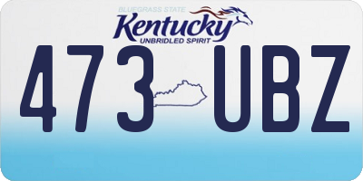 KY license plate 473UBZ