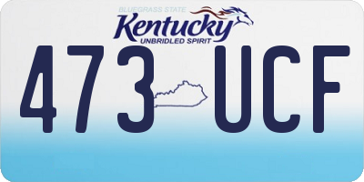 KY license plate 473UCF