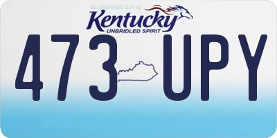 KY license plate 473UPY