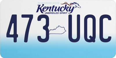 KY license plate 473UQC