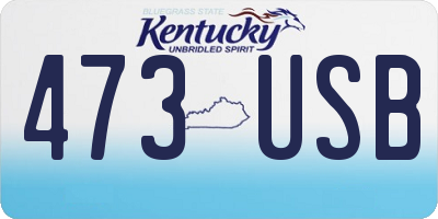 KY license plate 473USB