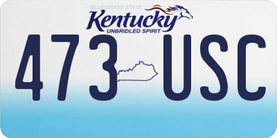 KY license plate 473USC