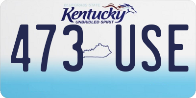 KY license plate 473USE