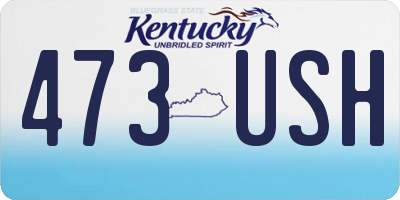 KY license plate 473USH