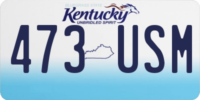 KY license plate 473USM