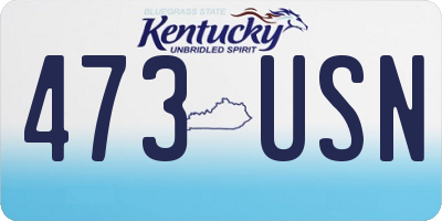 KY license plate 473USN