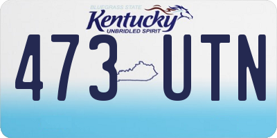 KY license plate 473UTN