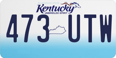 KY license plate 473UTW