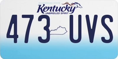 KY license plate 473UVS