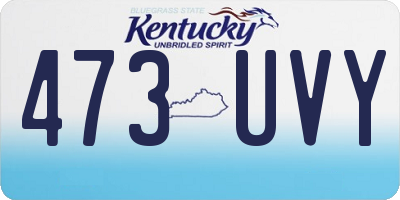 KY license plate 473UVY