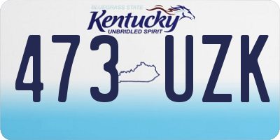 KY license plate 473UZK