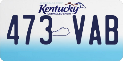 KY license plate 473VAB