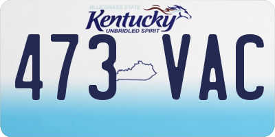 KY license plate 473VAC
