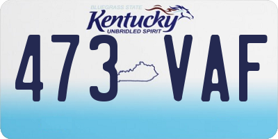 KY license plate 473VAF