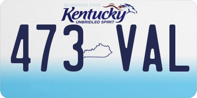 KY license plate 473VAL