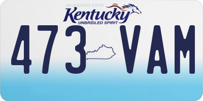 KY license plate 473VAM