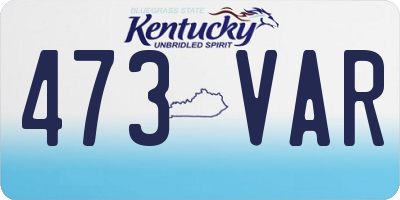 KY license plate 473VAR