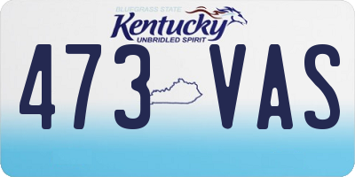 KY license plate 473VAS