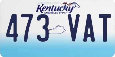 KY license plate 473VAT
