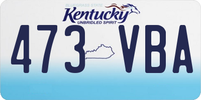 KY license plate 473VBA