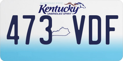 KY license plate 473VDF