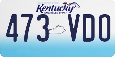 KY license plate 473VDO