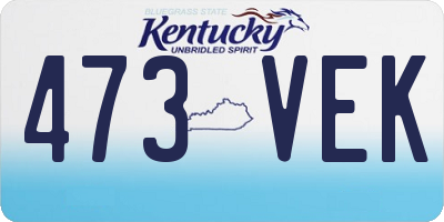 KY license plate 473VEK