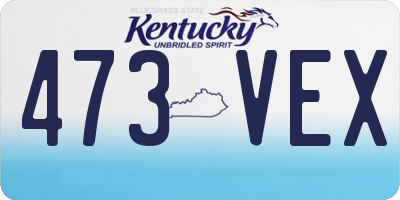 KY license plate 473VEX