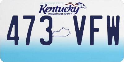 KY license plate 473VFW