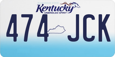 KY license plate 474JCK