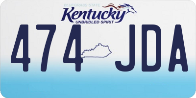 KY license plate 474JDA