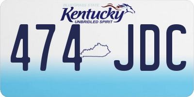 KY license plate 474JDC