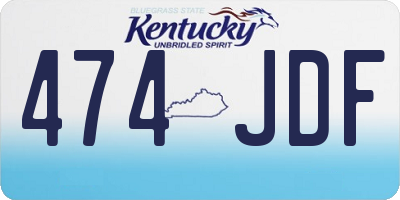 KY license plate 474JDF