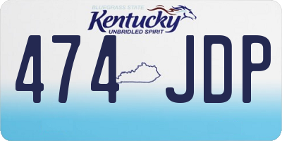 KY license plate 474JDP