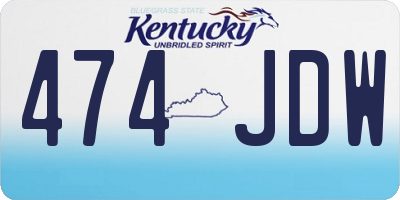 KY license plate 474JDW