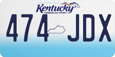 KY license plate 474JDX