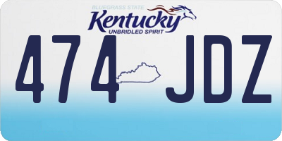 KY license plate 474JDZ