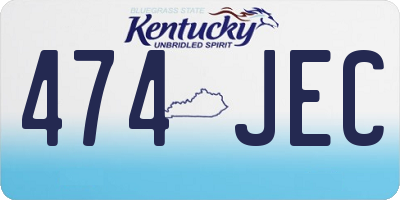 KY license plate 474JEC