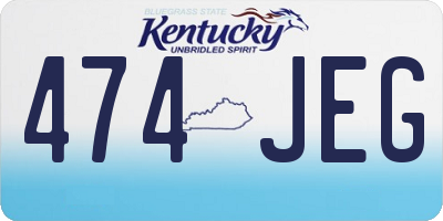 KY license plate 474JEG