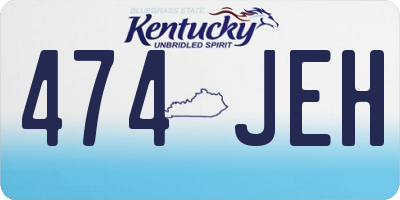 KY license plate 474JEH