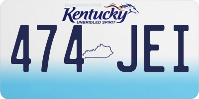 KY license plate 474JEI