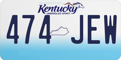 KY license plate 474JEW