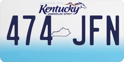 KY license plate 474JFN