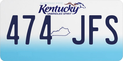 KY license plate 474JFS