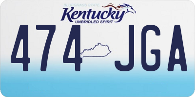 KY license plate 474JGA
